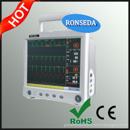 15Inch ECG/NIBP/SPO2/TEMP/HR/RESP Multi Function Patient Monitor